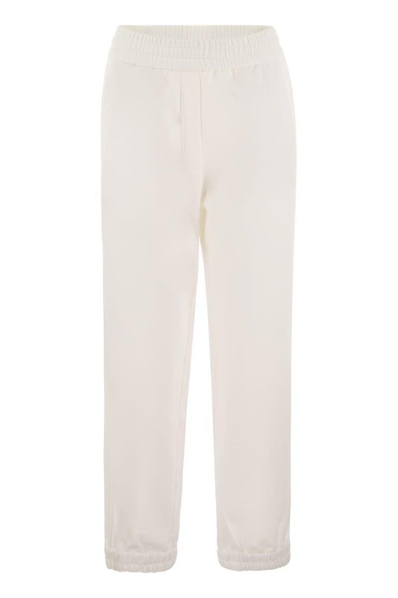 BRUNELLO CUCINELLI Elegant White Cotton Sweatpants