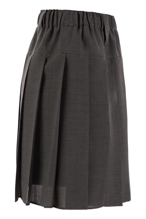 BRUNELLO CUCINELLI Chic Wool Pleated Mini Skirt