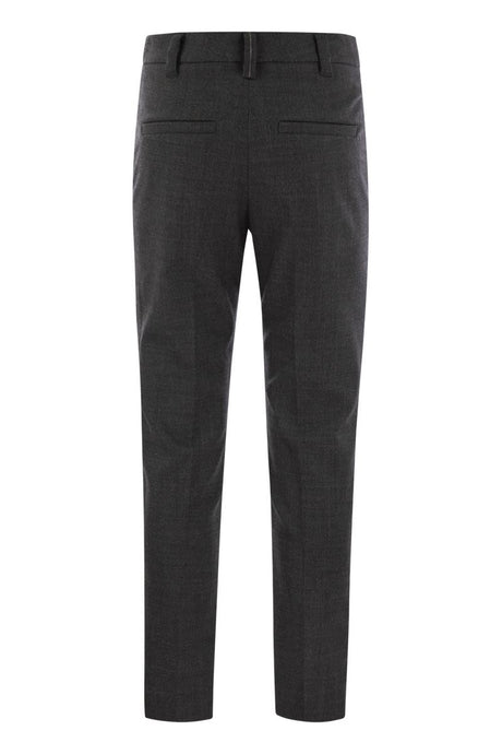 BRUNELLO CUCINELLI Tailored Women's Wool Trousers with Shiny Details