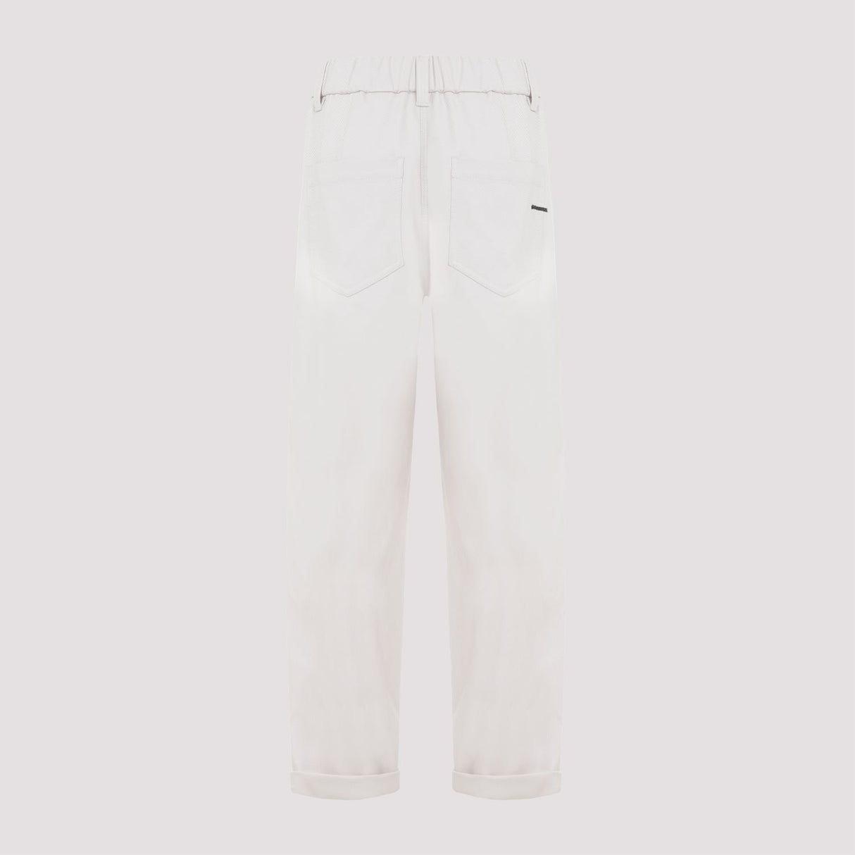 BRUNELLO CUCINELLI Women’s Relaxed Baggy Trousers in Stretch Cotton with Shiny Details