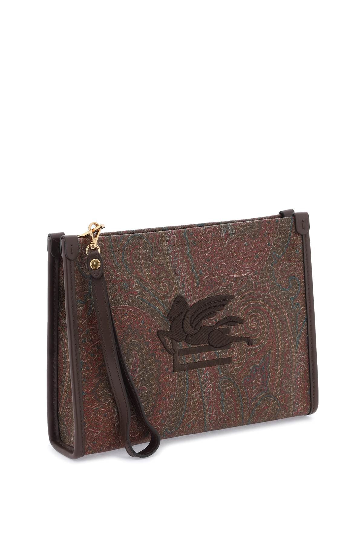ETRO Paisley Pouch Handbag with Embroidered Pegasus Logo