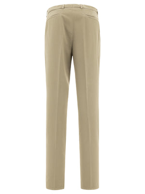 BRUNELLO CUCINELLI Men's Luxury Green Pleated Trousers