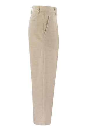 BRUNELLO CUCINELLI Chic Beige Corduroy Trousers