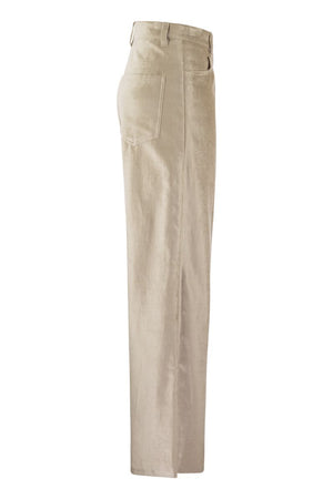 BRUNELLO CUCINELLI Elegant Velvet Wide-Leg Pants