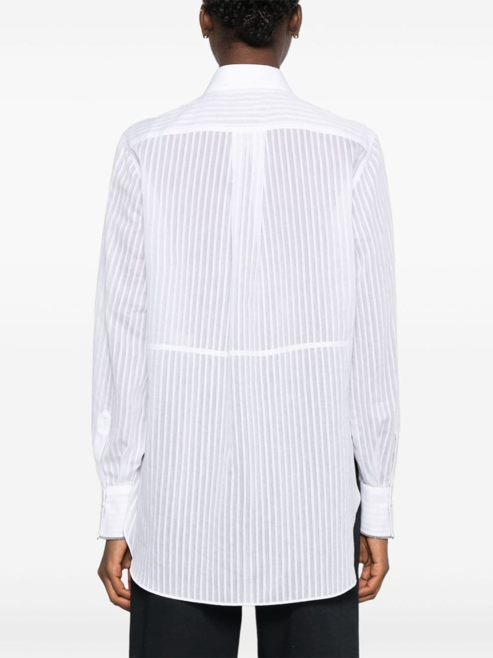 BRUNELLO CUCINELLI Elegant Silk Blend Stripe Shirt for Women