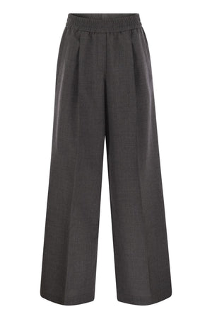 BRUNELLO CUCINELLI Elegant Wool Blend Track Trousers in Light Knit