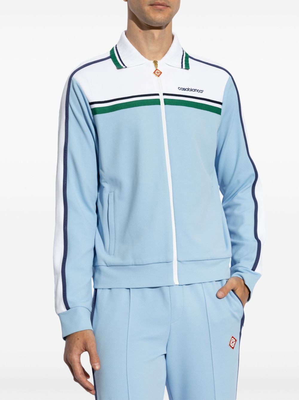 CASABLANCA Men's Pale Blue Contrast Panel Track Jacket