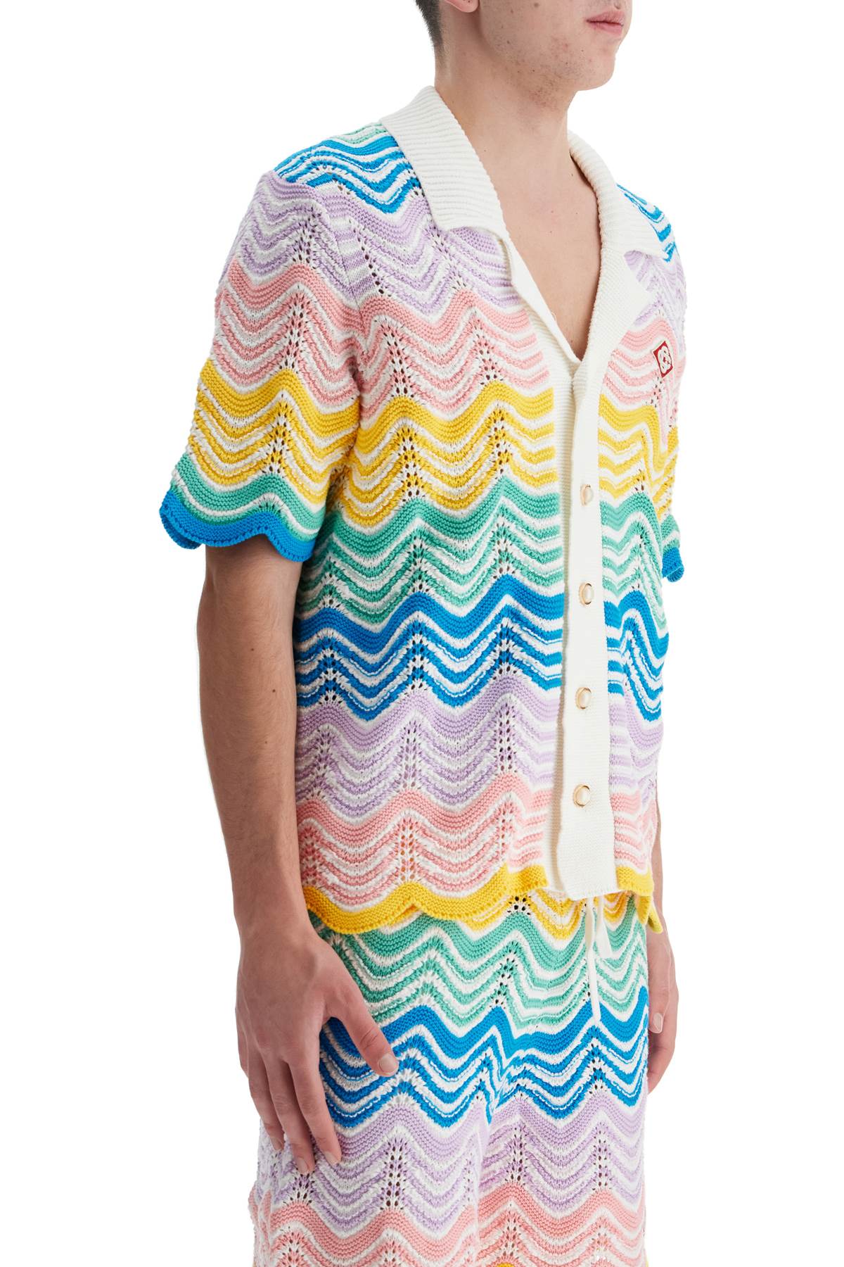 CASABLANCA Gradient Wave Knit Shirt in Size M