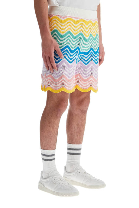 CASABLANCA Gradient Wave Knit Bermuda Shorts - Men’s Size M