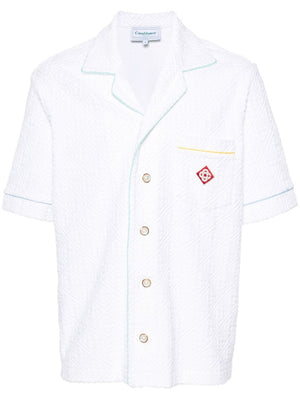 CASABLANCA Men's Monogrammed Towelling Open Collar Shirt