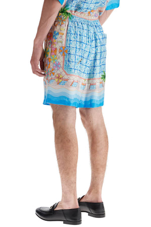 CASABLANCA Silk Printed Bermuda Shorts - Relaxed Fit