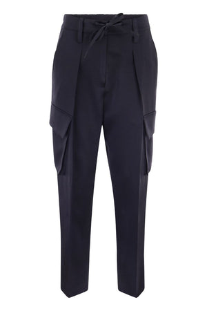 BRUNELLO CUCINELLI Women's Blue Sartorial Cargo Trousers for FW23