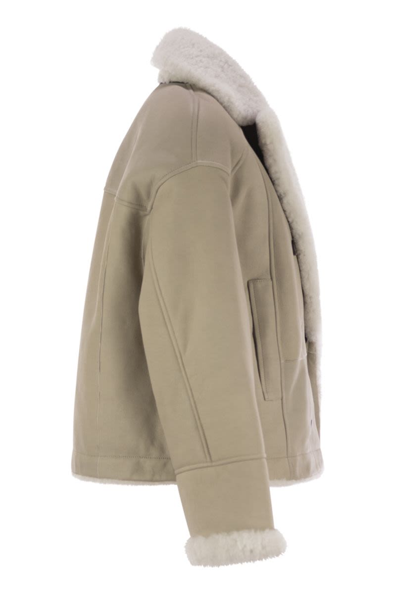 BRUNELLO CUCINELLI Reversible Suede Double-Breasted Jacket