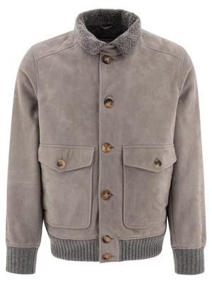 BRUNELLO CUCINELLI Luxurious Shearling Leather Jacket