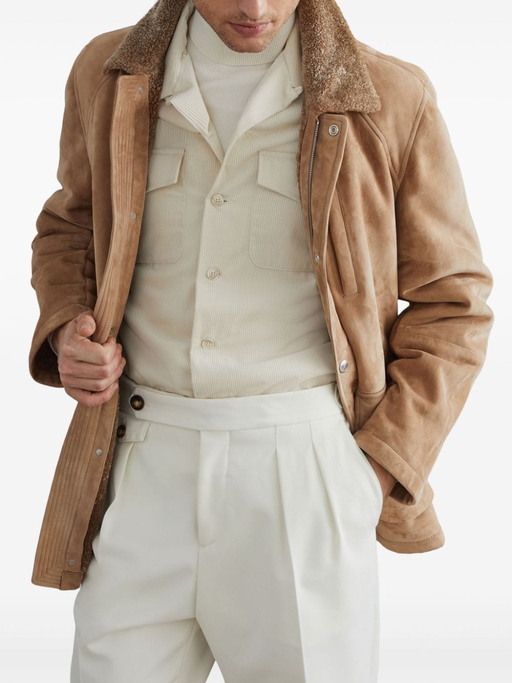 BRUNELLO CUCINELLI Shearling Lined Field Jacket for Men