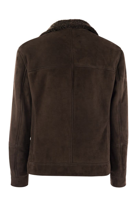 BRUNELLO CUCINELLI Luxury Double-Breasted Shearling Jacket