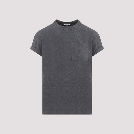 BRUNELLO CUCINELLI Gray Tab Pocket Cotton T-Shirt for Women