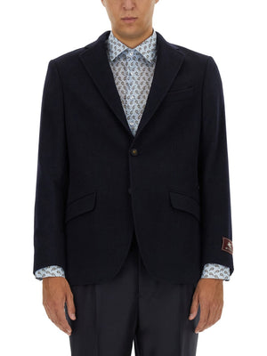 ETRO Men's Single-Breasted Cashmere Jacket - Size 52