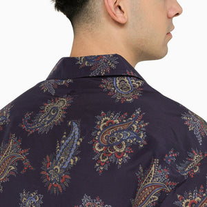 ETRO Blue Paisley Bowling Shirt for Men