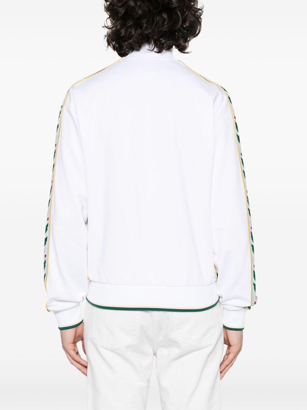 CASABLANCA Men's White Seasonal Laurel Track Top for Spring/Summer 2024