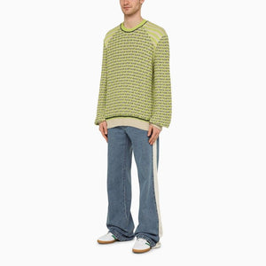 WALES BONNER Men's Multicolor Striped and Checkered Cotton Jumper for SS24