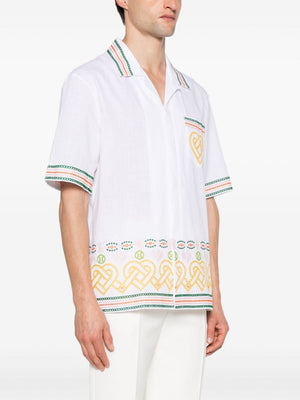 CASABLANCA Mens Gradient Silk Shirt with Embroidered Heart for SS24 Season