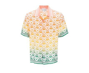CASABLANCA Unisex Pink Cuban Collar Short Sleeve Shirt for SS24
