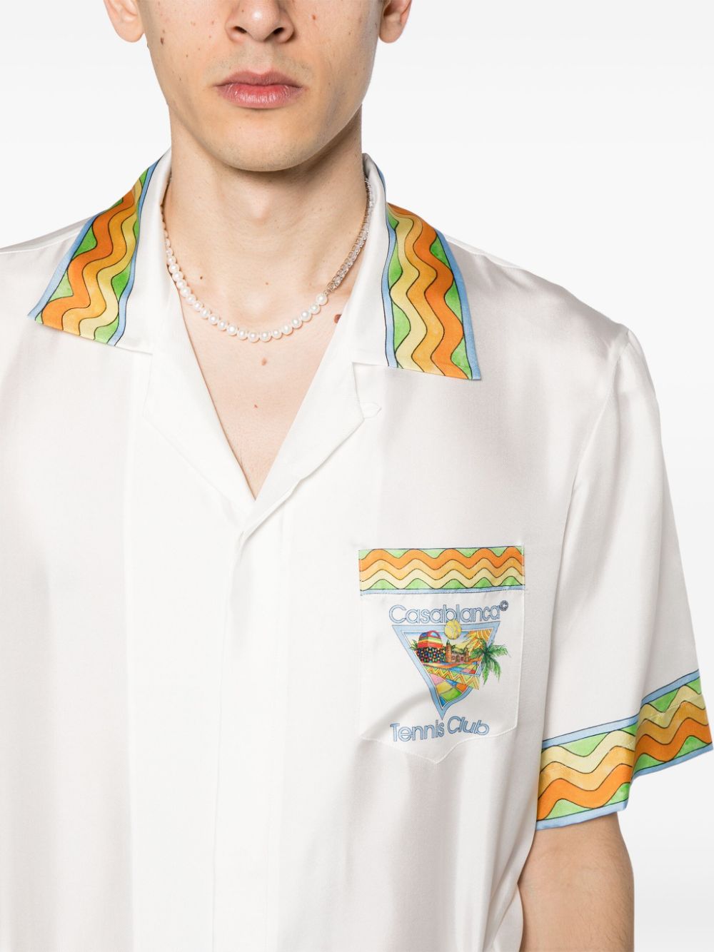 CASABLANCA Unisex Cuban Collar Short Sleeve Shirt for SS24