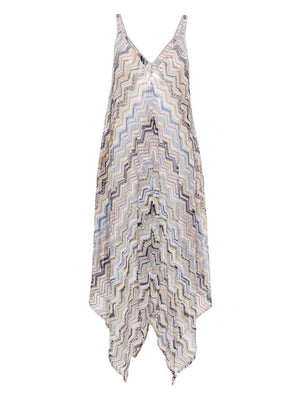 MISSONI Multicolored Knit Zigzag Cover-Up Dress for Women - SS24