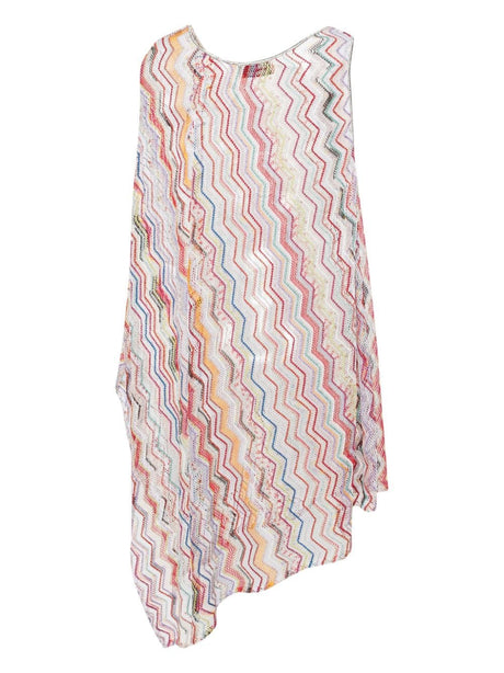 MISSONI Red Zigzag Pattern Cape Cover-Up for Women