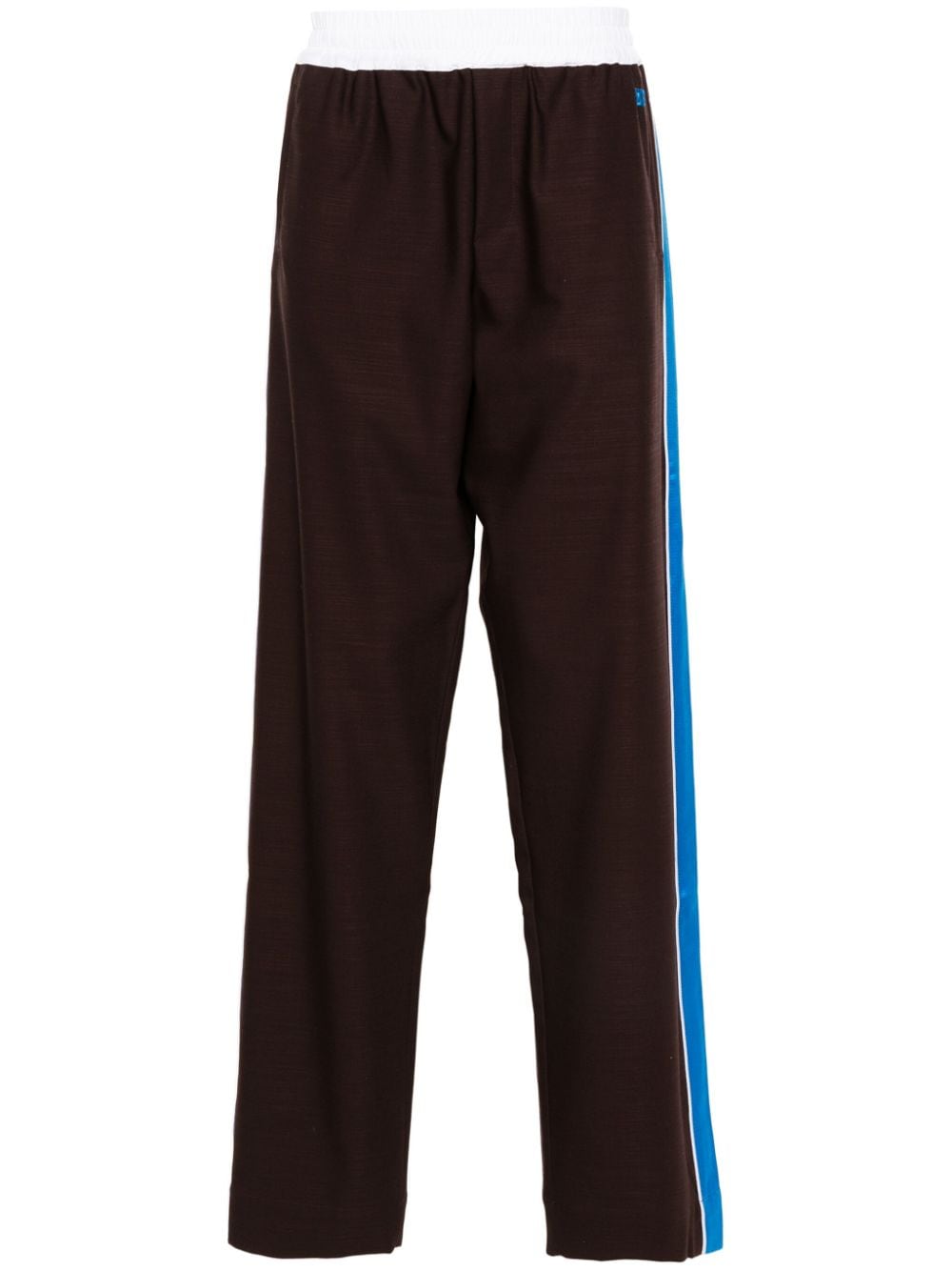 WALES BONNER Cedar Brown and Cobalt Blue Wool Trousers for Men | SS24 Collection