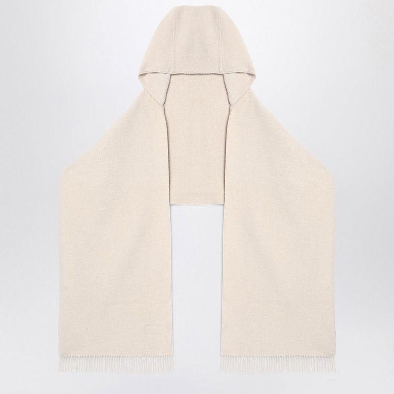 BRUNELLO CUCINELLI Beige Cashmere Blend Hooded Scarf