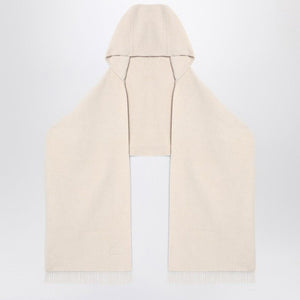 BRUNELLO CUCINELLI Beige Cashmere Blend Hooded Scarf