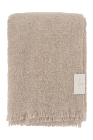 BRUNELLO CUCINELLI Soft Dazzling Cashmere and Silk Scarf - Beige