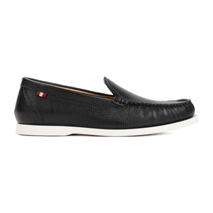 BALLY Men's Black Deer Skin Moccasins for SS24