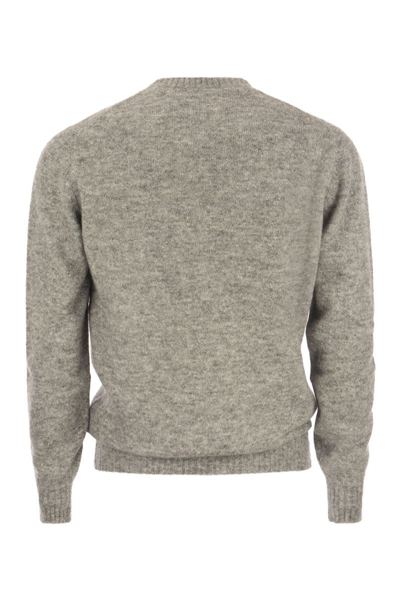 BRUNELLO CUCINELLI Men's Grey Alpaca Blend Crew-Neck Sweater - FW23 Collection