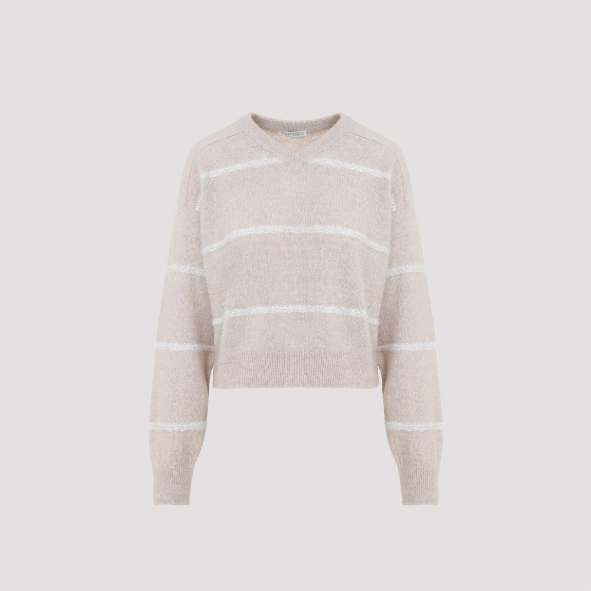 BRUNELLO CUCINELLI Luxurious Nude Striped Sweater for Women