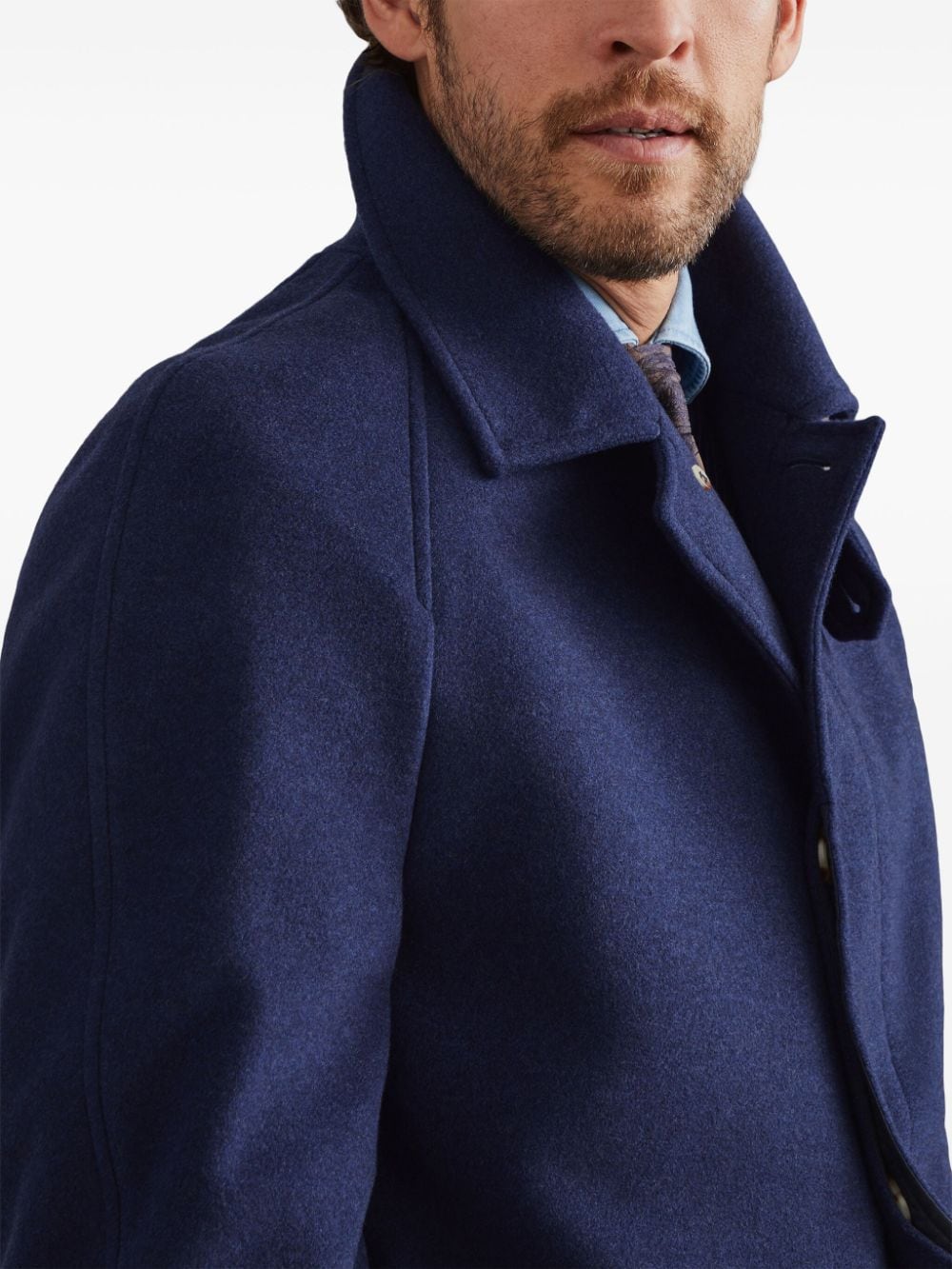 BRUNELLO CUCINELLI Men's Cashmere Overcoat with Notched Collar