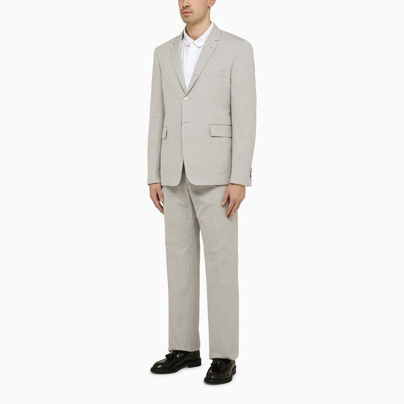 THOM BROWNE Men's Light Grey Pinstripe Trousers for Spring/Summer 2024