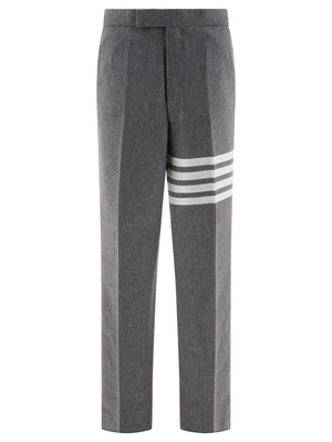 THOM BROWNE Classic 4-Bar Grey Wool-Cashmere Trousers