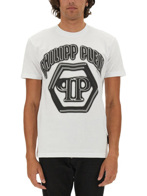 PHILIPP PLEIN Logo Print T-Shirt - Regular Fit - Size L