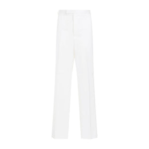 THOM BROWNE White Straight Leg Cotton Chino Pants for Men