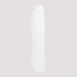 THOM BROWNE White Straight Leg Cotton Chino Pants for Men