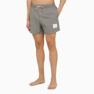 THOM BROWNE Men's Grey Striped Swim Shorts for SS24