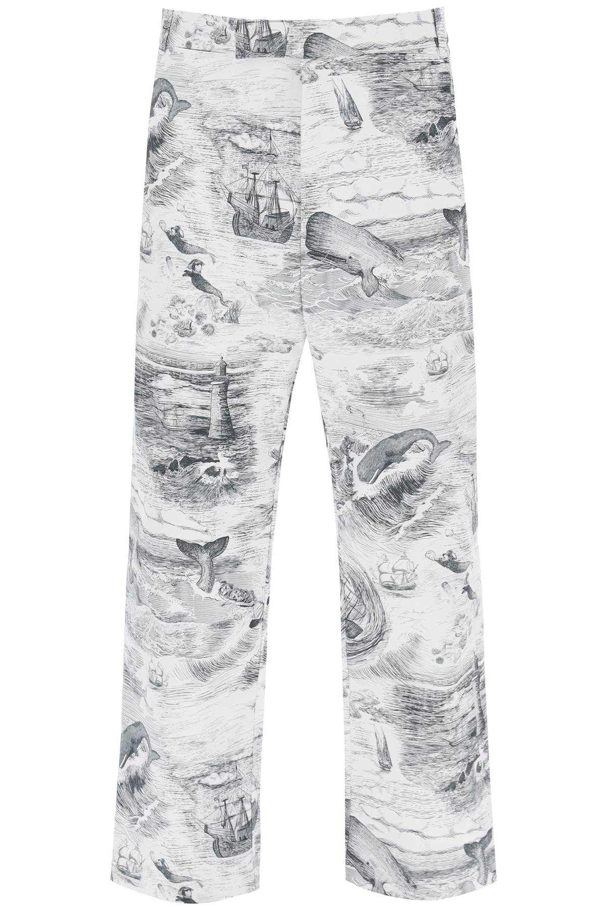 THOM BROWNE Nautical Toile Cropped Pants in Mixed Colours for Men (FW23)