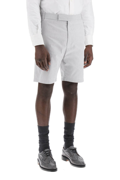 THOM BROWNE Men's Striped Bermuda Shorts in Gray for SS24
