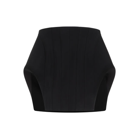 MUGLER Stunning Mini Skirt with Pleats and Cut-Out Detail