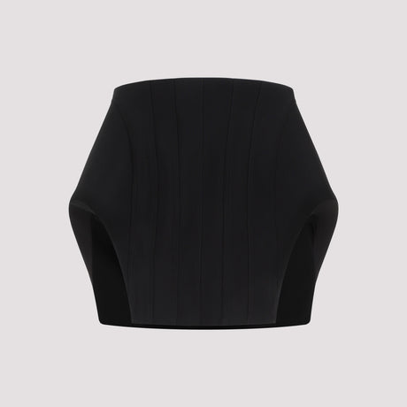 MUGLER Stunning Mini Skirt with Pleats and Cut-Out Detail