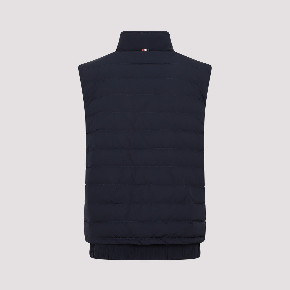 THOM BROWNE Men's Padded Quilted Vest in Charcoal with Contrast 4-Bar Detail