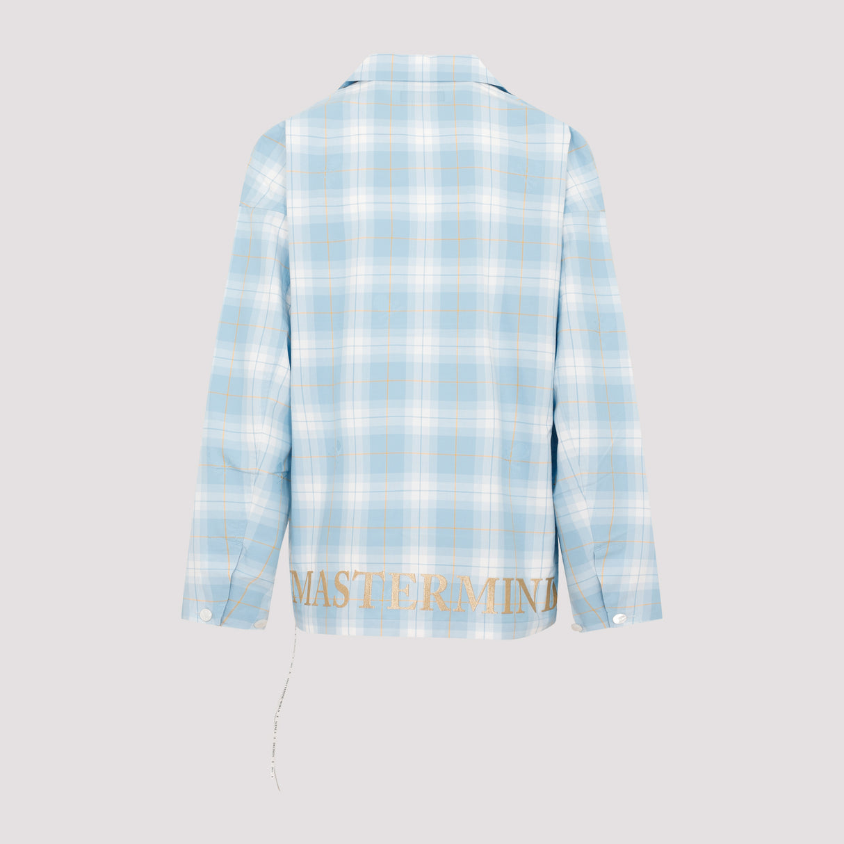 MASTERMIND JAPAN Men's Blue Plaid Open Collar Shirt for SS24